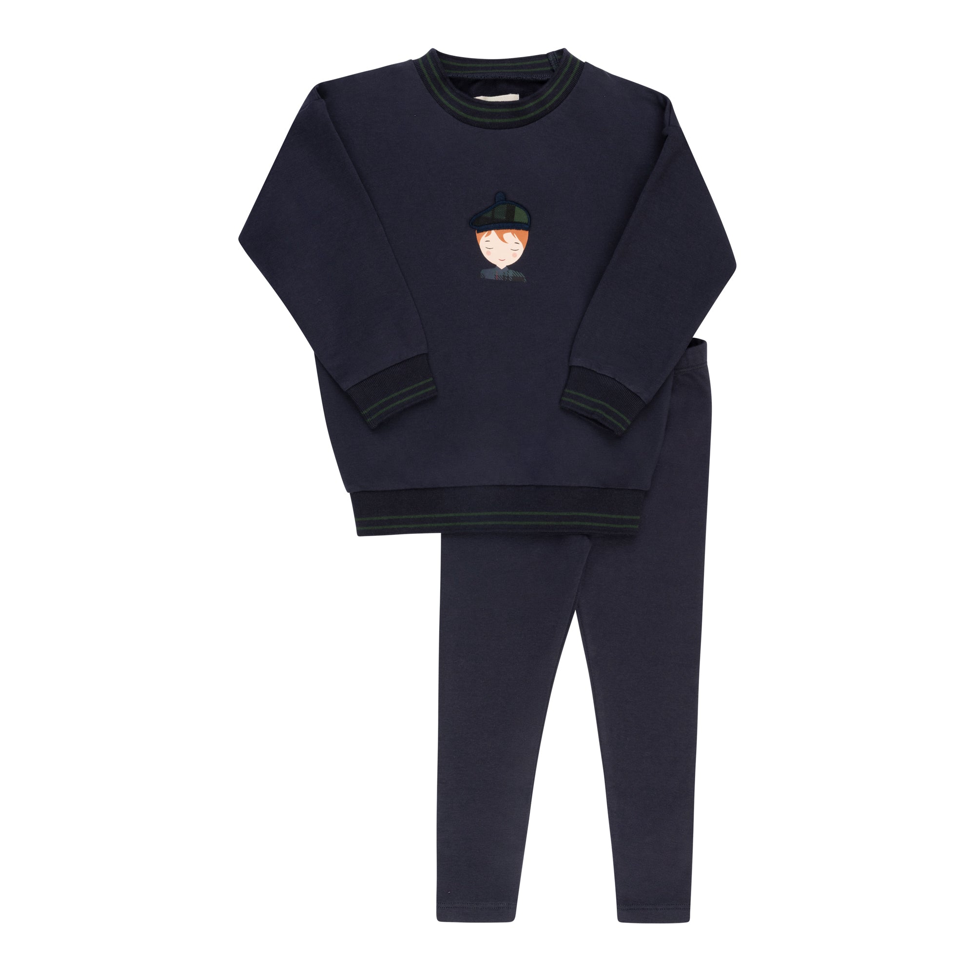 Ely's & Co Scottish boy navy sweatshirt set