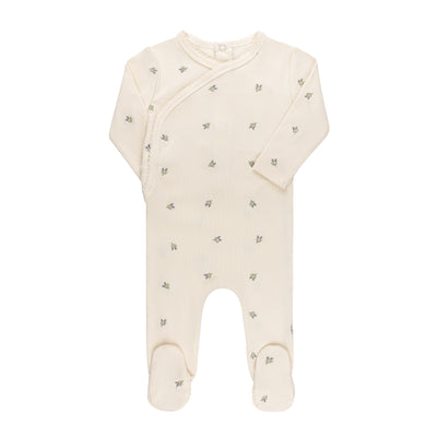Berry ivory footie + bonnet by Ely's & Co