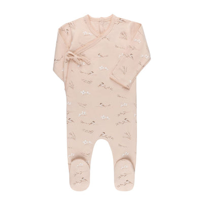 Birds vintage blush footie by Ely's & Co