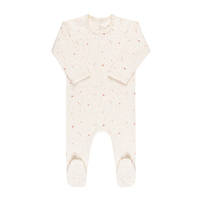 Celestial pink on cream footie by Ely's & Co