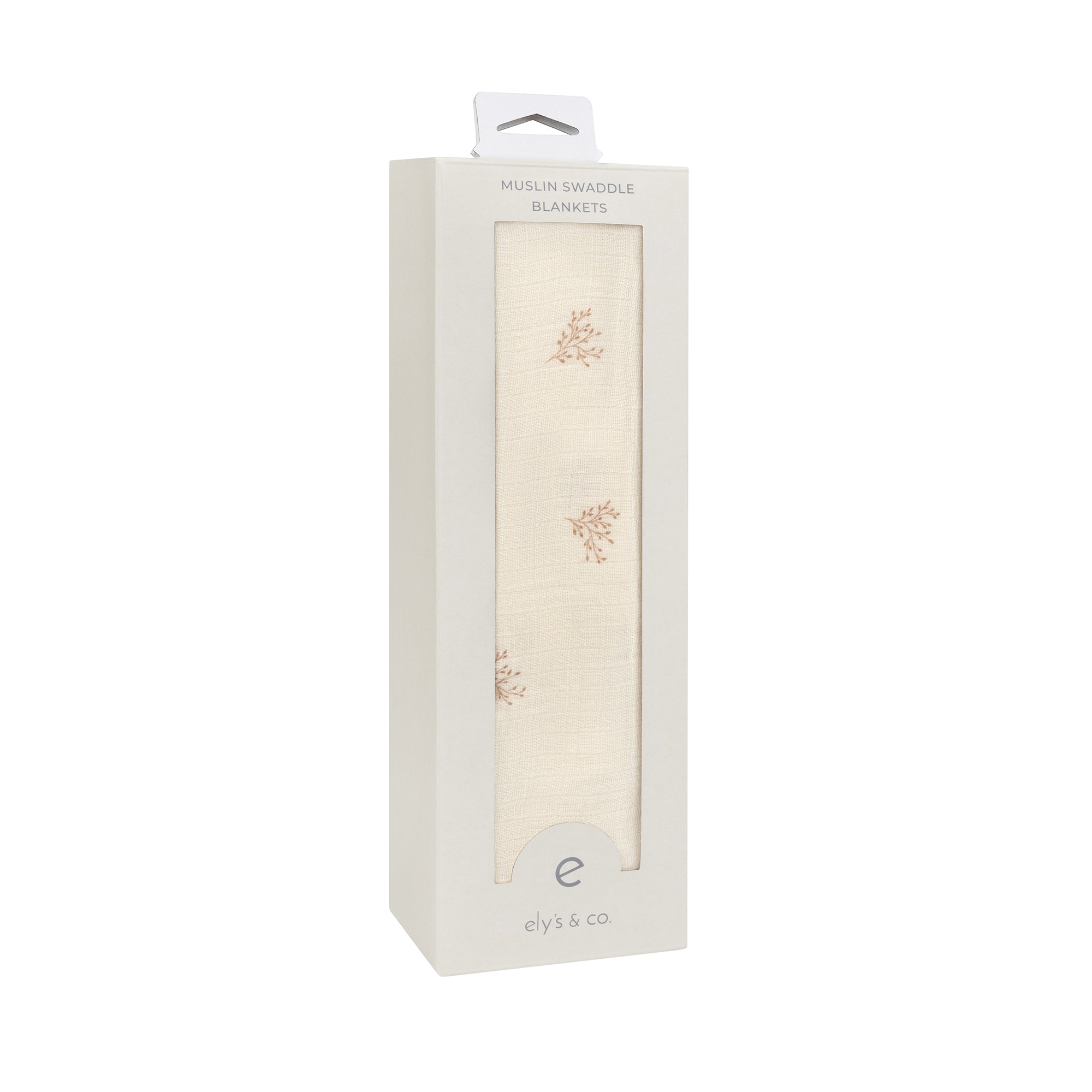 Ely's & Co Leaf pattern ivory boy swaddle
