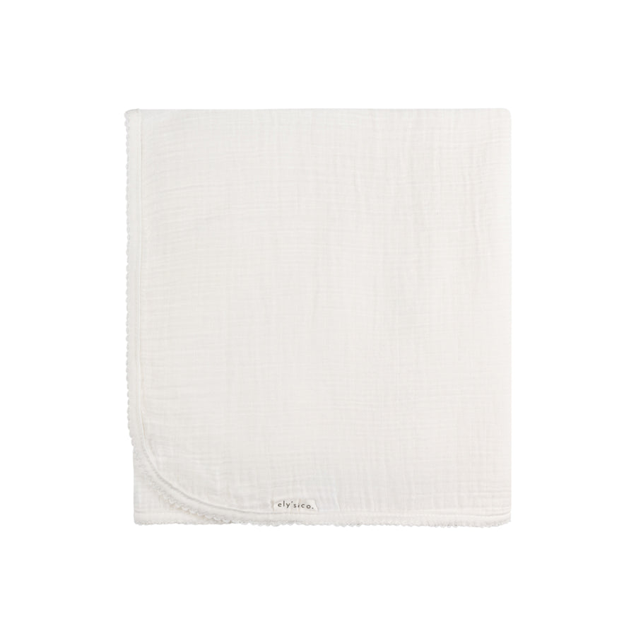Kimono ivory muslin swaddle by Ely's & Co