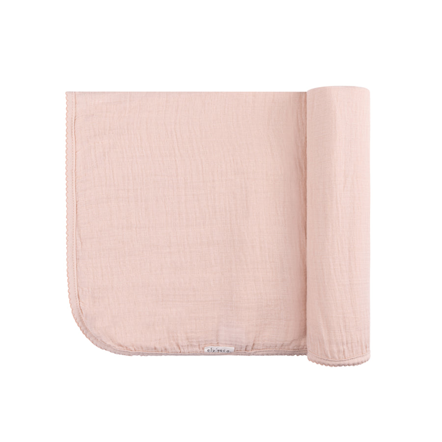 Kimono baby pink swaddle blanket by Ely's & Co