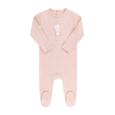 Hot air balloon pink footie by Ely's & Co