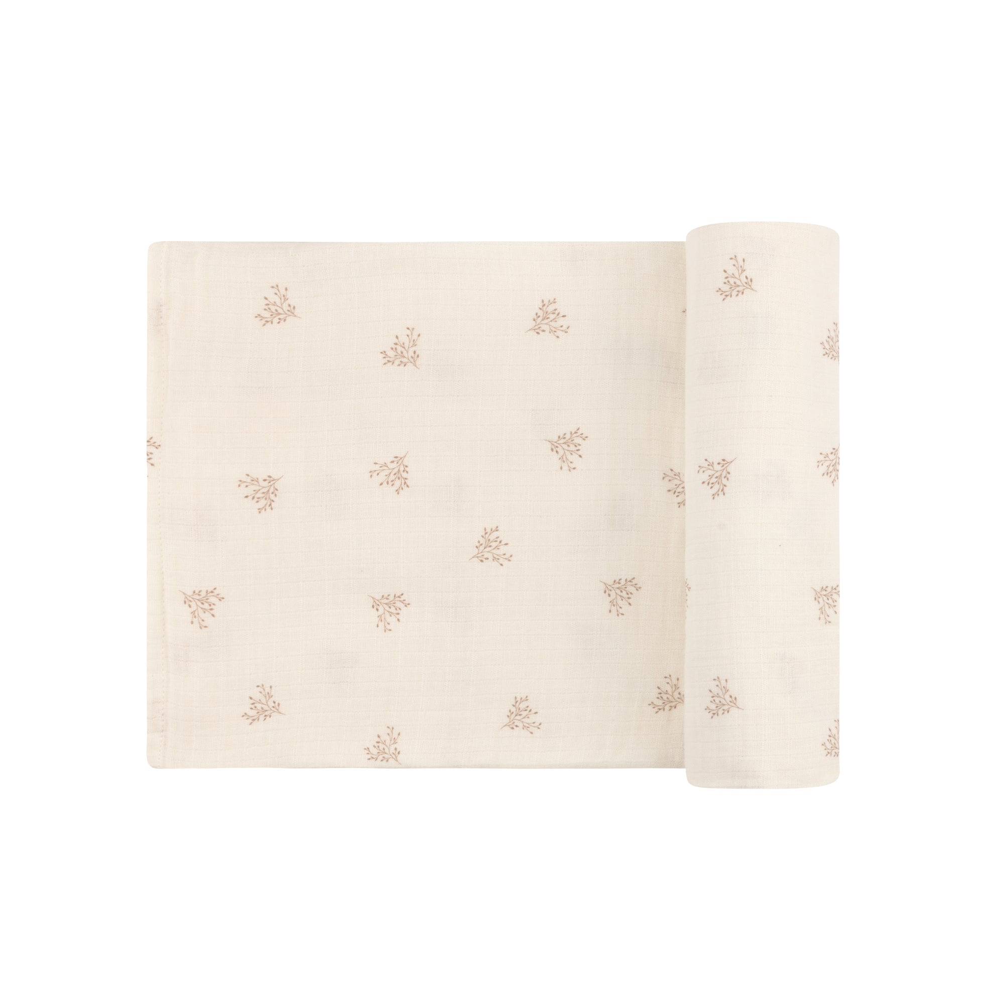 Ely's & Co Leaf pattern ivory girl swaddle