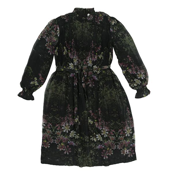 Sweet Flying Sleeve Pleated Tie Lace Dress Sweet Flying Sleeve Pleated Tie Lace Dress