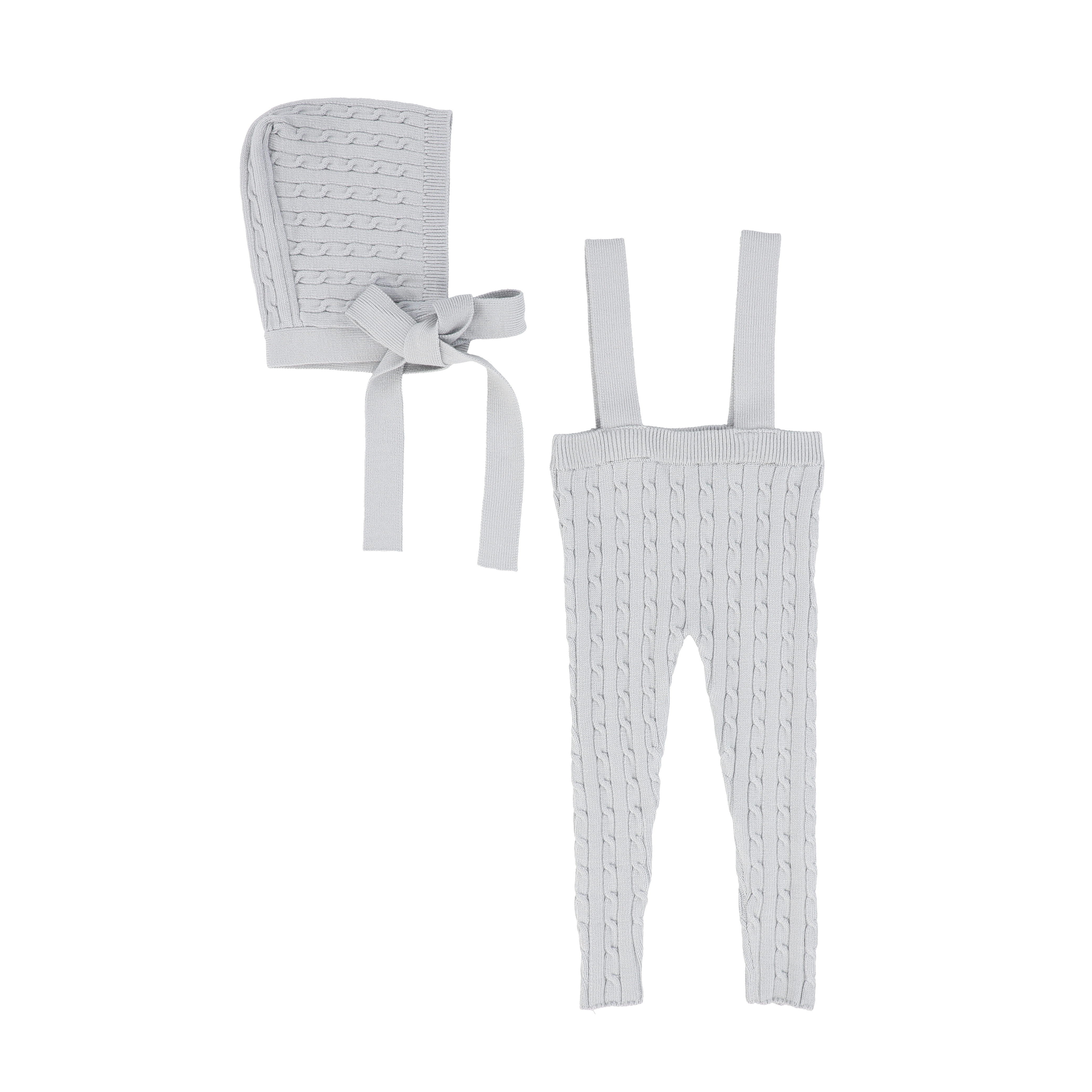 Bebe Jolee Marled knit blue overall 4 pc set