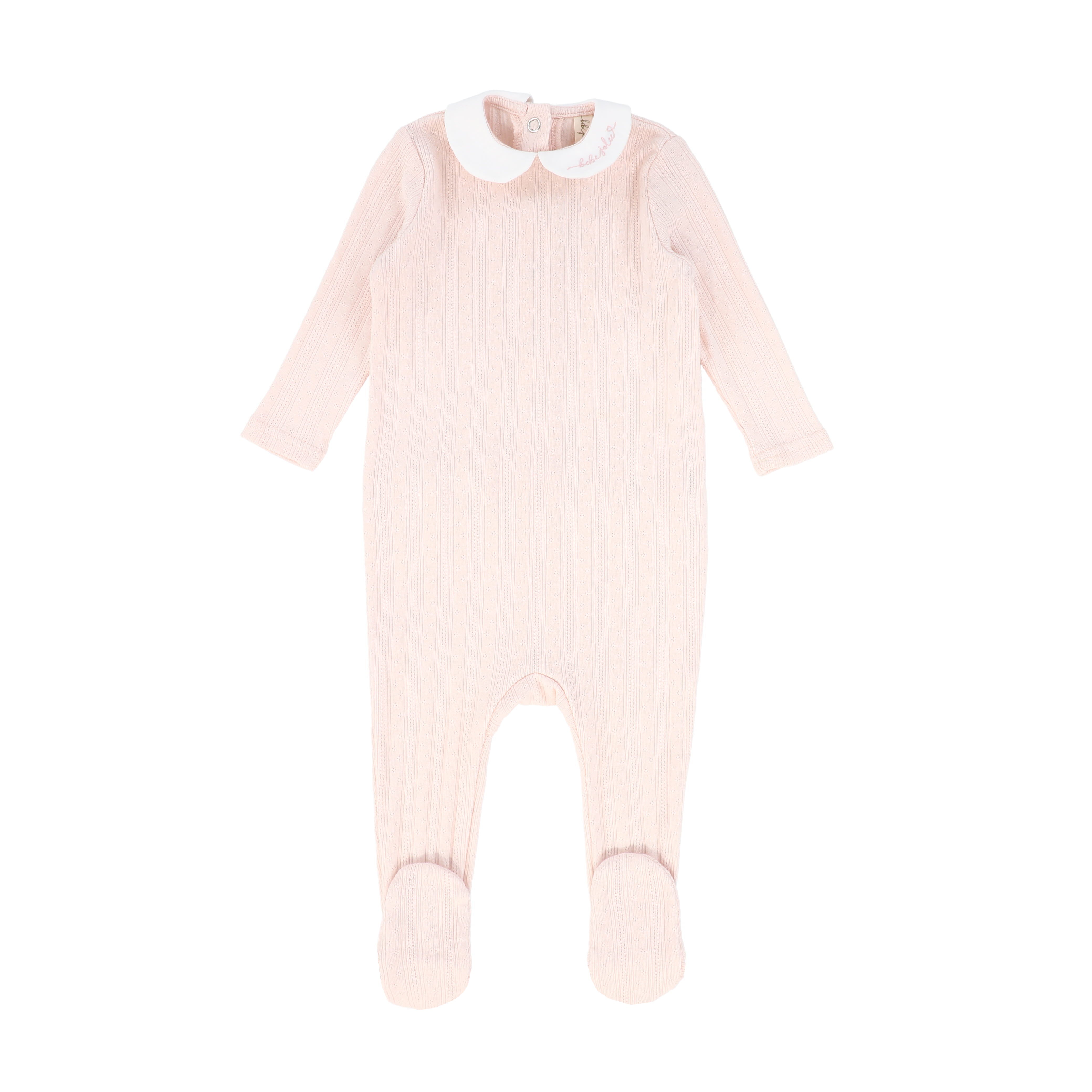 Bebe Jolee Pointelle pink peter pan footie set - Flying Colors