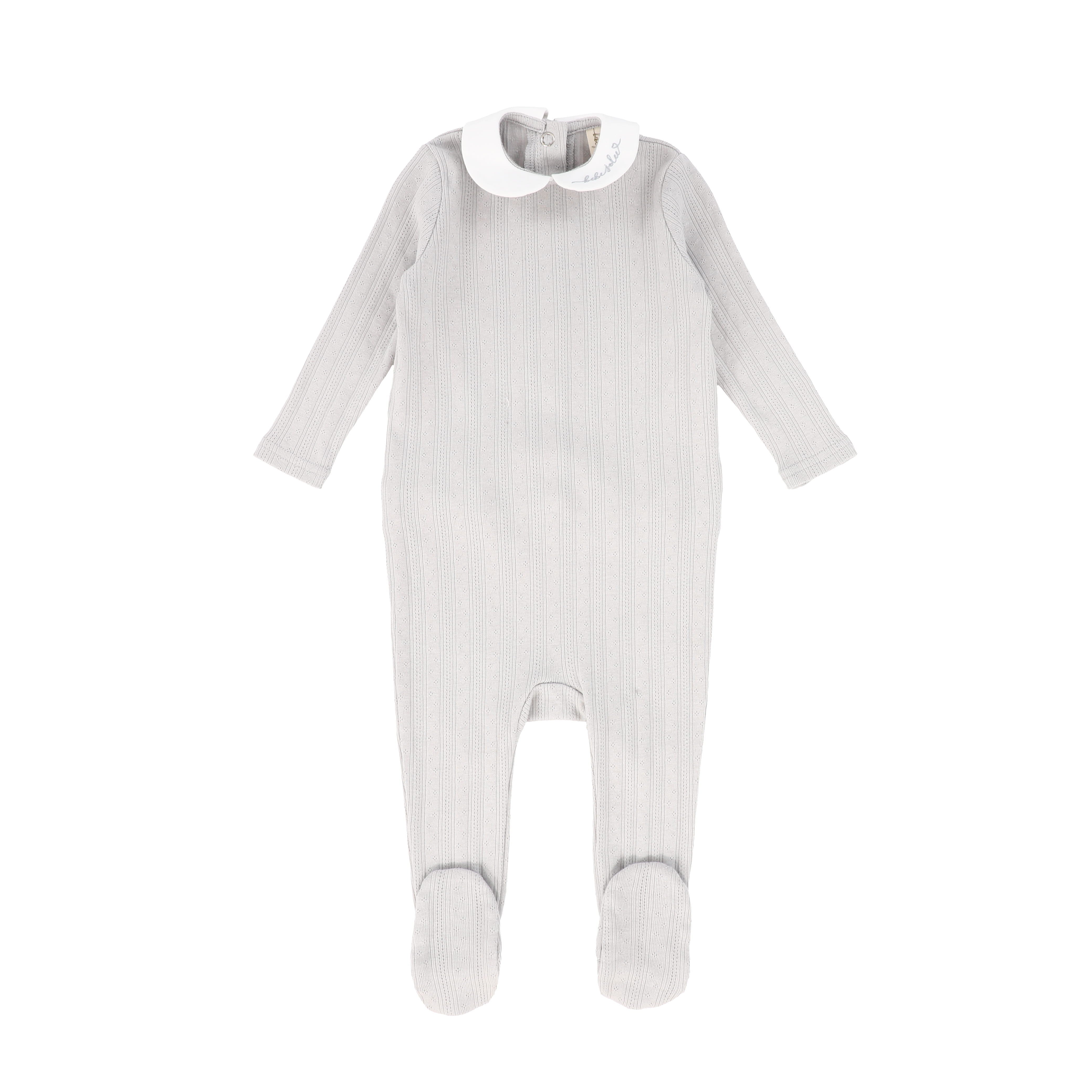 Bebe Jolee Pointelle blue peter pan footie set - Flying Colors