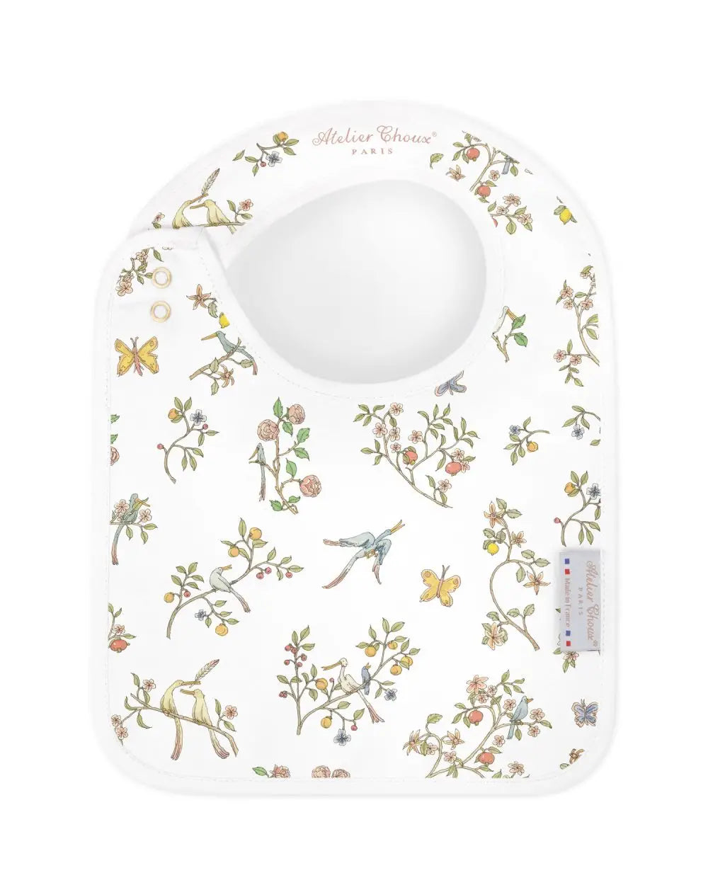 Atelier Choux In bloom blue satin bib