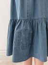 Chambray patchwork skirt by Petite Pink