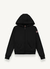 Black zip up hoodie by Comar