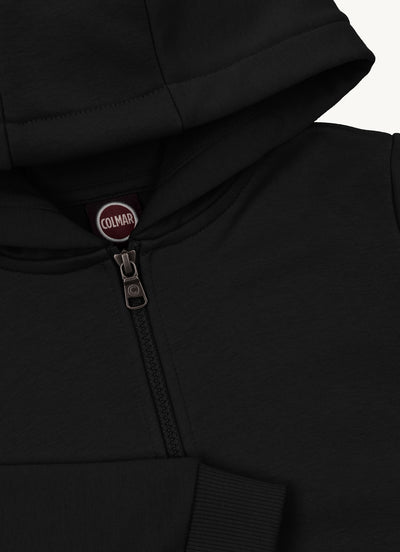 Black zip up hoodie by Comar