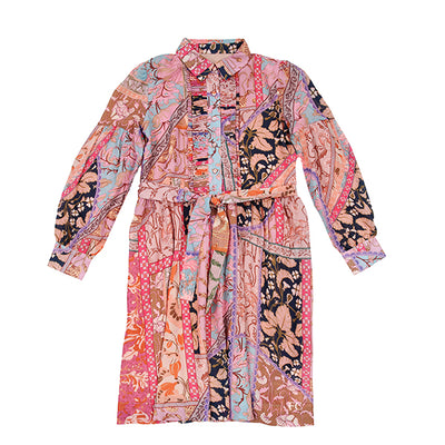 Multi pink mixed media dress by Porter