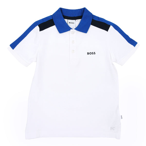 Colorblock white polo by Boss