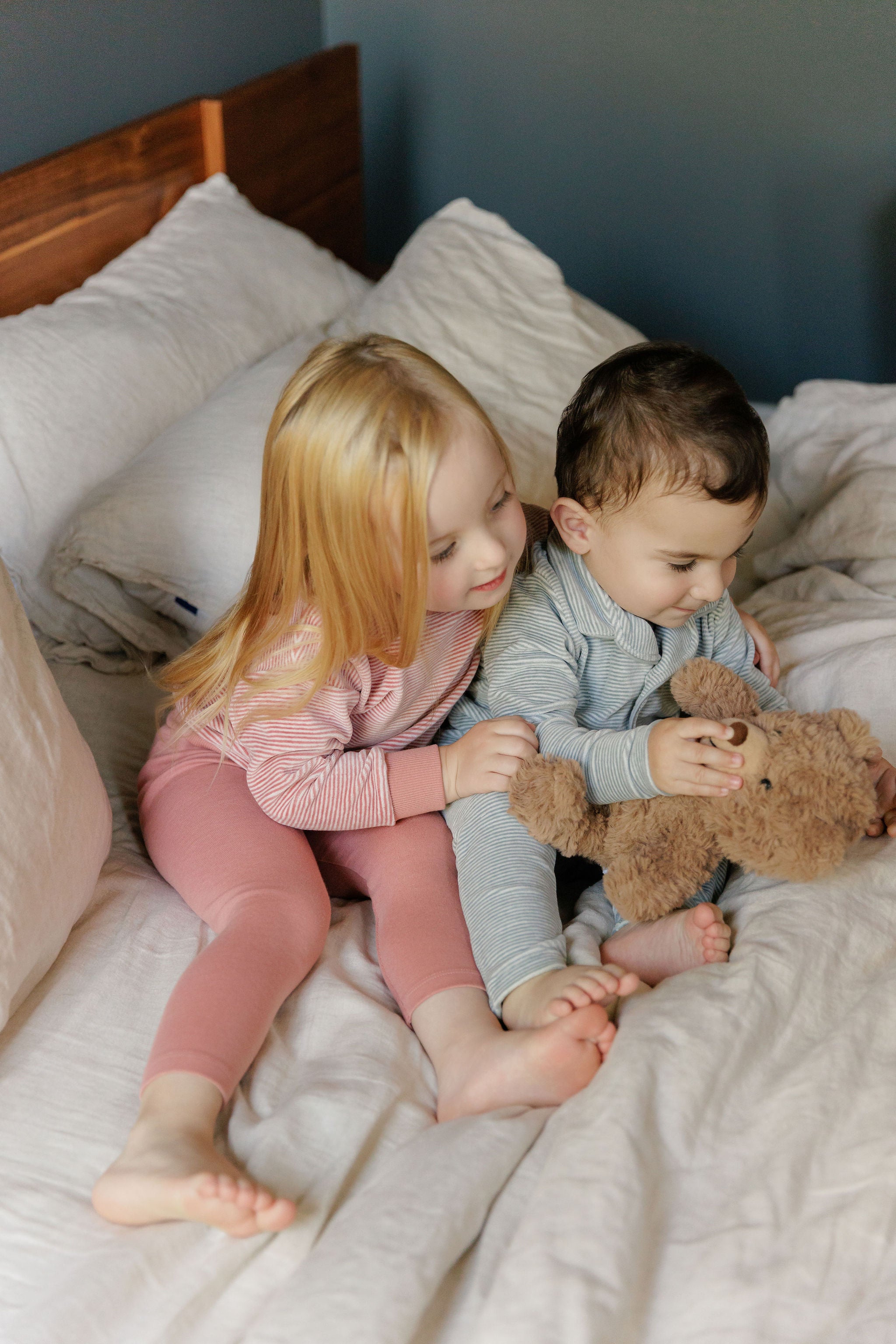 Ely's & Co Velour stripe light blue pajama