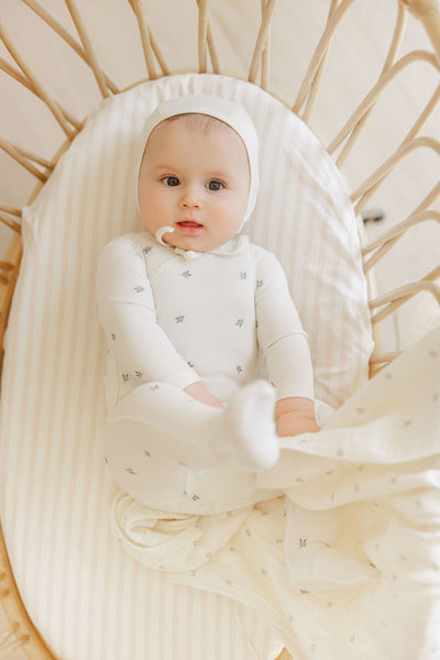 Berry ivory footie + bonnet by Ely's & Co