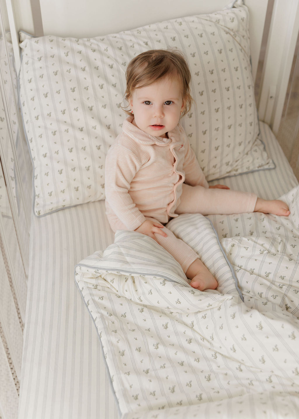 Ely's & Co Velour stripe light pink pajama