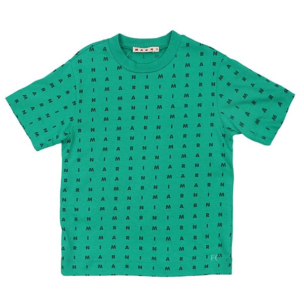 Green letter print t-shirt by Marni