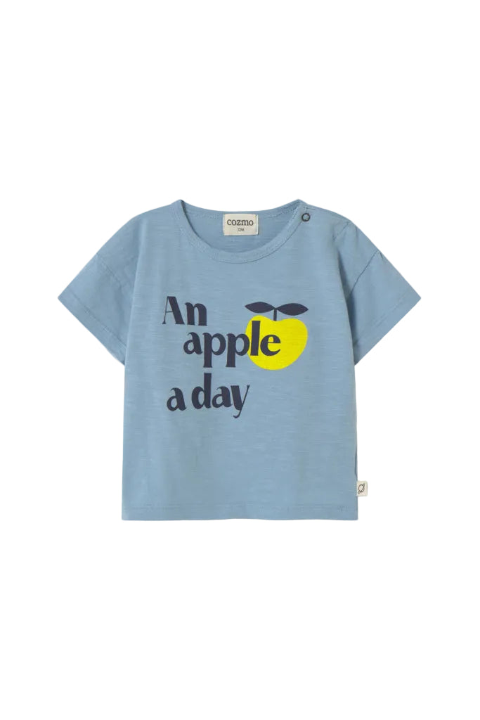 Cozmo Apple a day blue t-shirt - Flying Colors