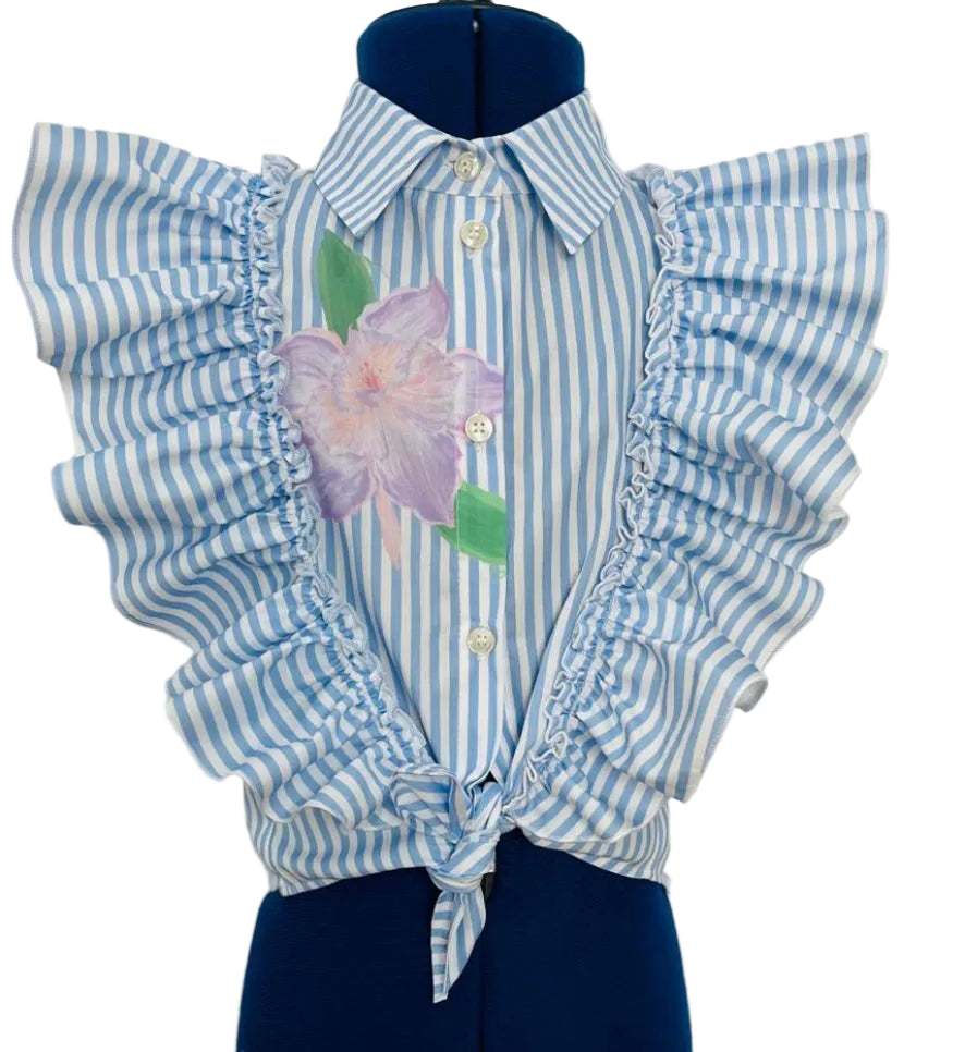 Olivia Rohde Stripe flower blouse