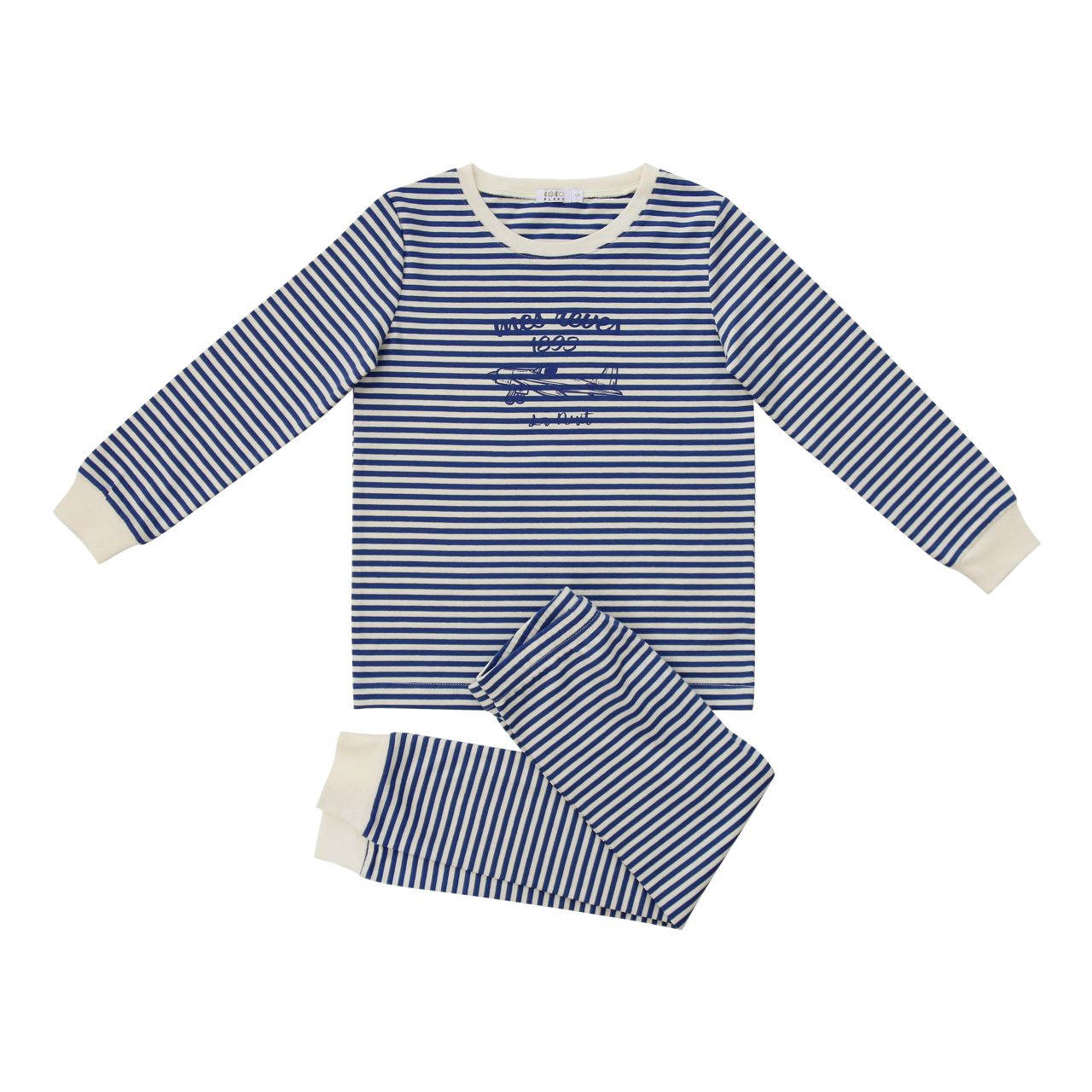Coco Blanc Blue striped pajamas