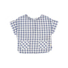 Gingham blue stone baby shirt by Buho