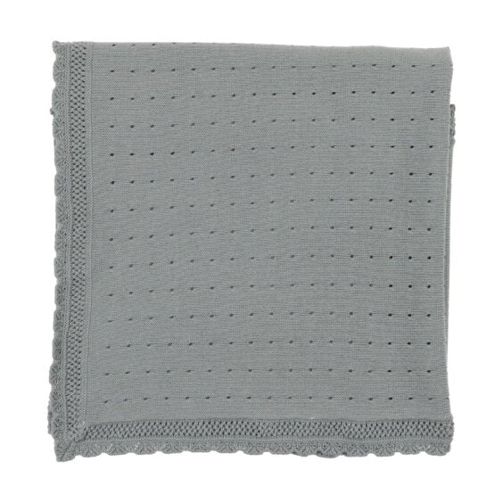 Dotted open knit blue blanket by Lilette