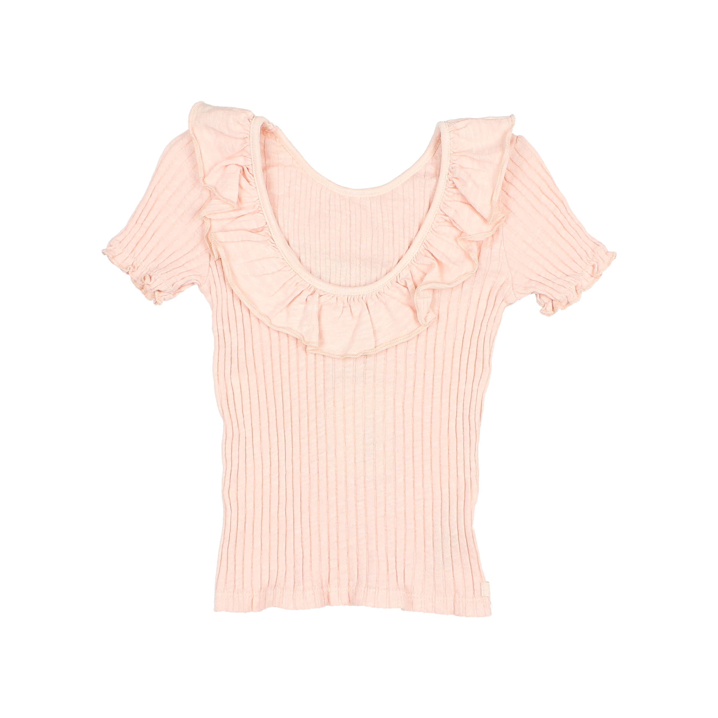 Collar rib light pink t-shirt by Buho