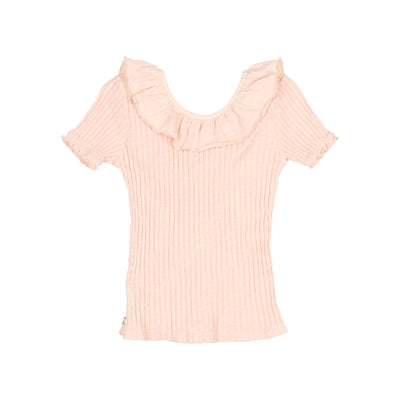 Collar rib light pink t-shirt by Buho