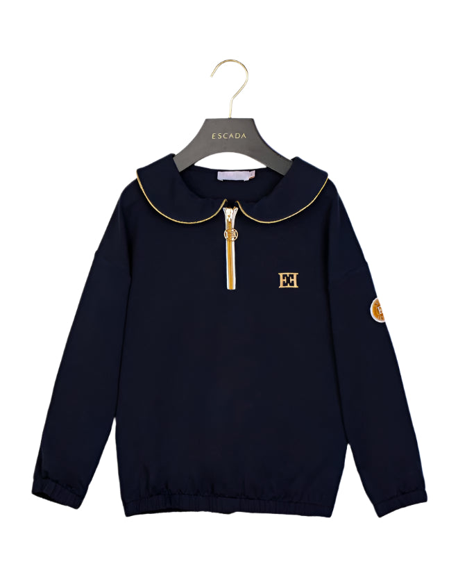 Escada  Peter pan collar zipper sweatshirt