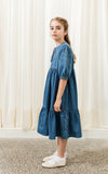 Chambray patchwork dress by Petite Pink