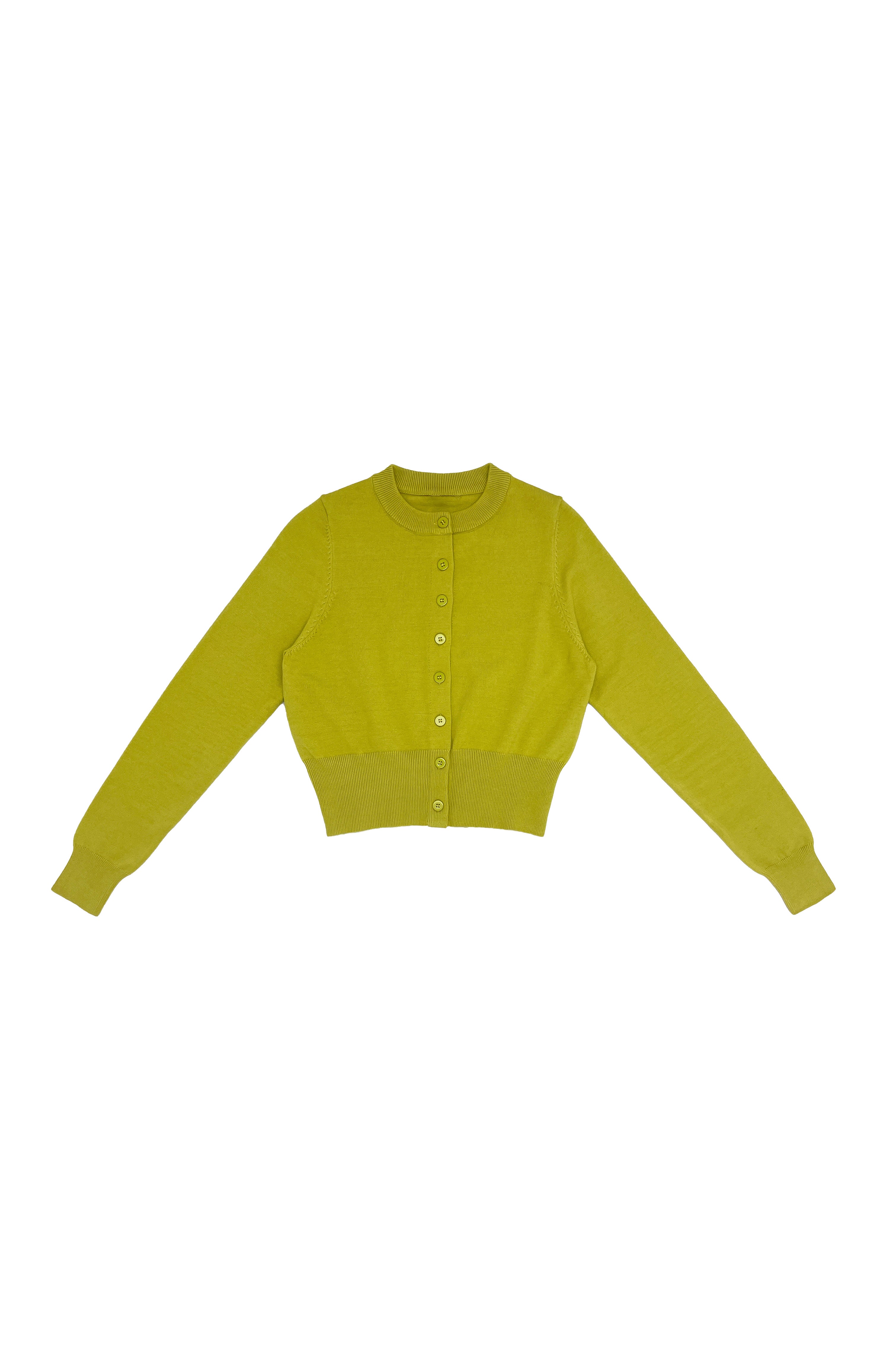 Zaikamoya Kate chartreuse cardigan