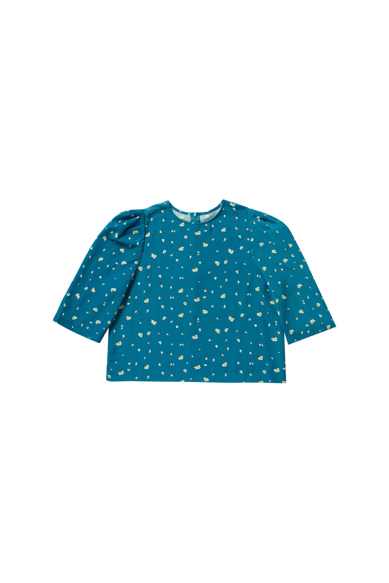 Lulu teal print blouse by Zaikamoya