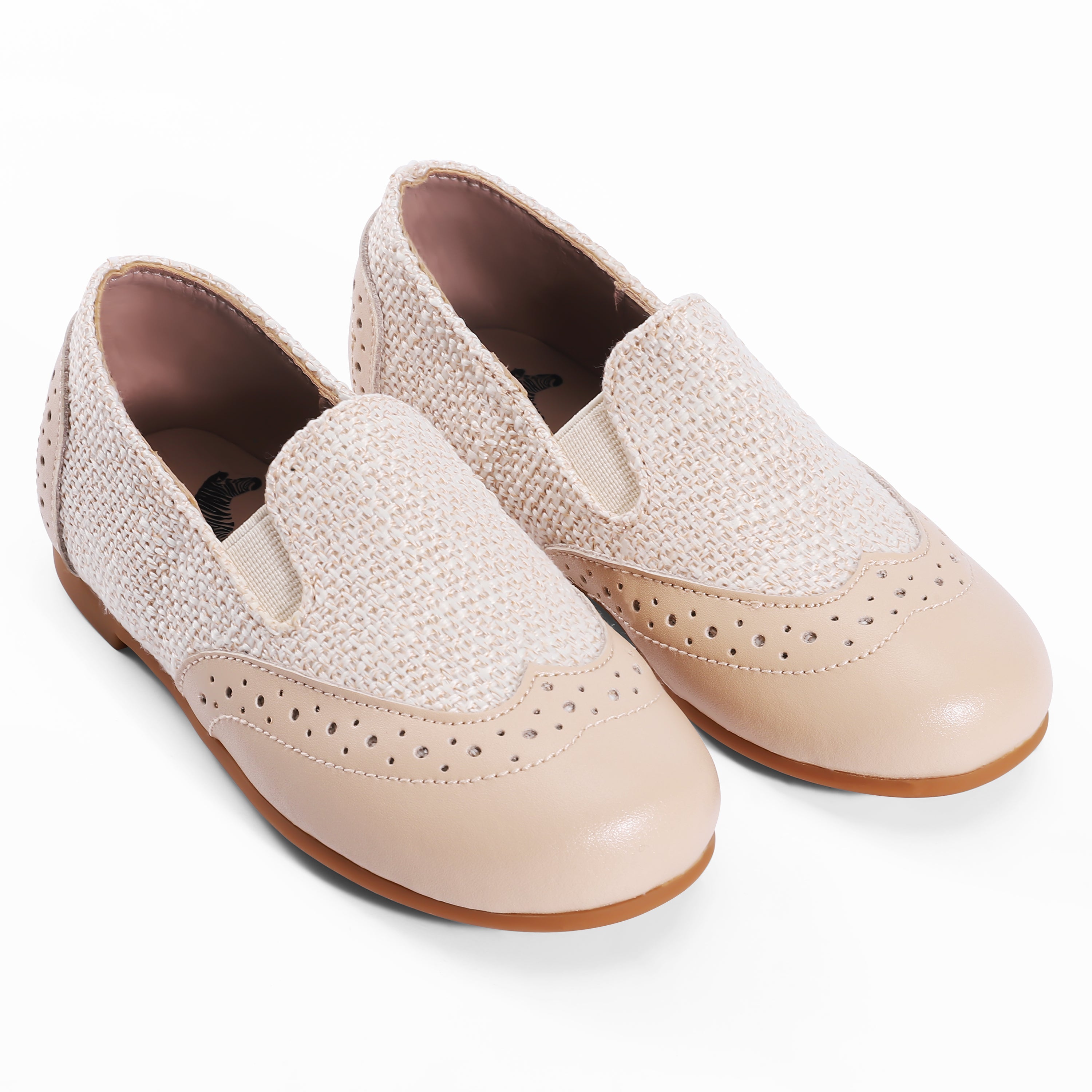 Bone Wingtip Loafer by Zeebra