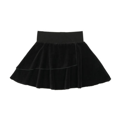 Layered black velour skirt by Lil Leggs
