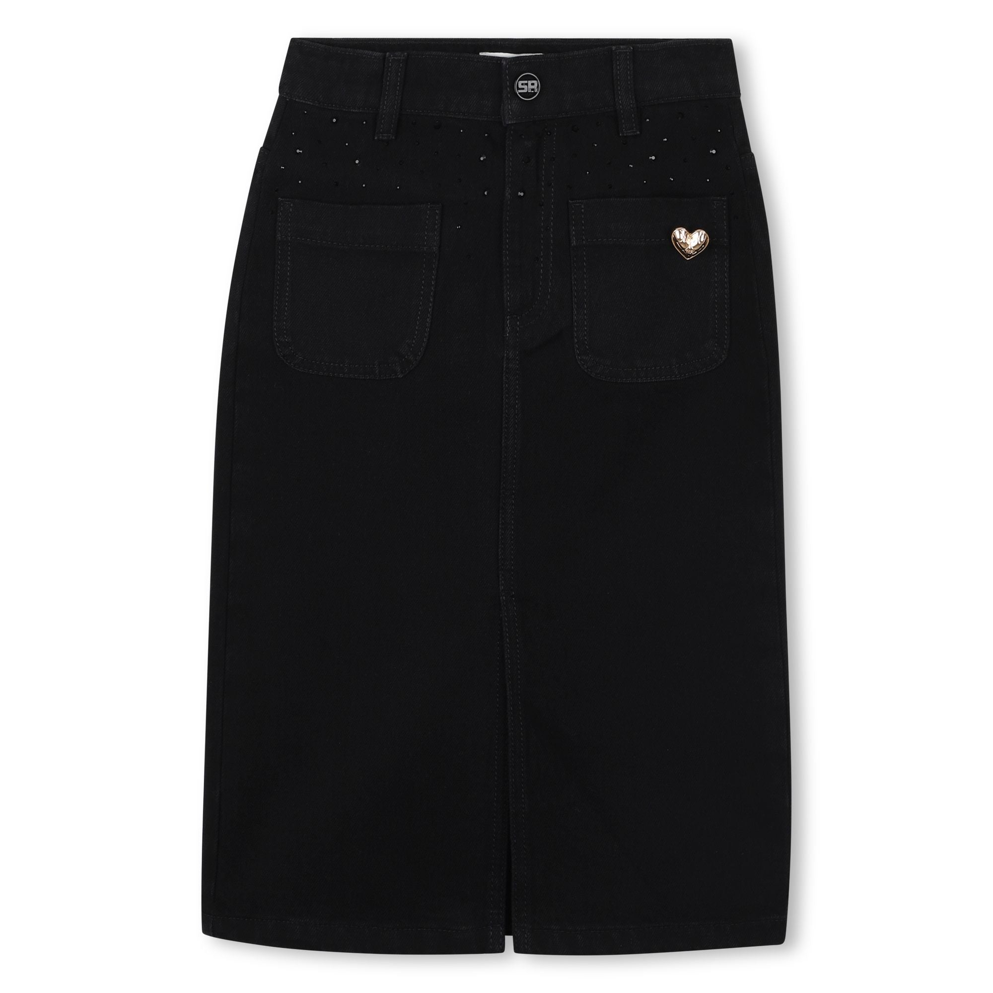 Sonia Rykiel Studded black denim skirt