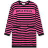 Pink/black striped knit dress by Sonia Rykiel