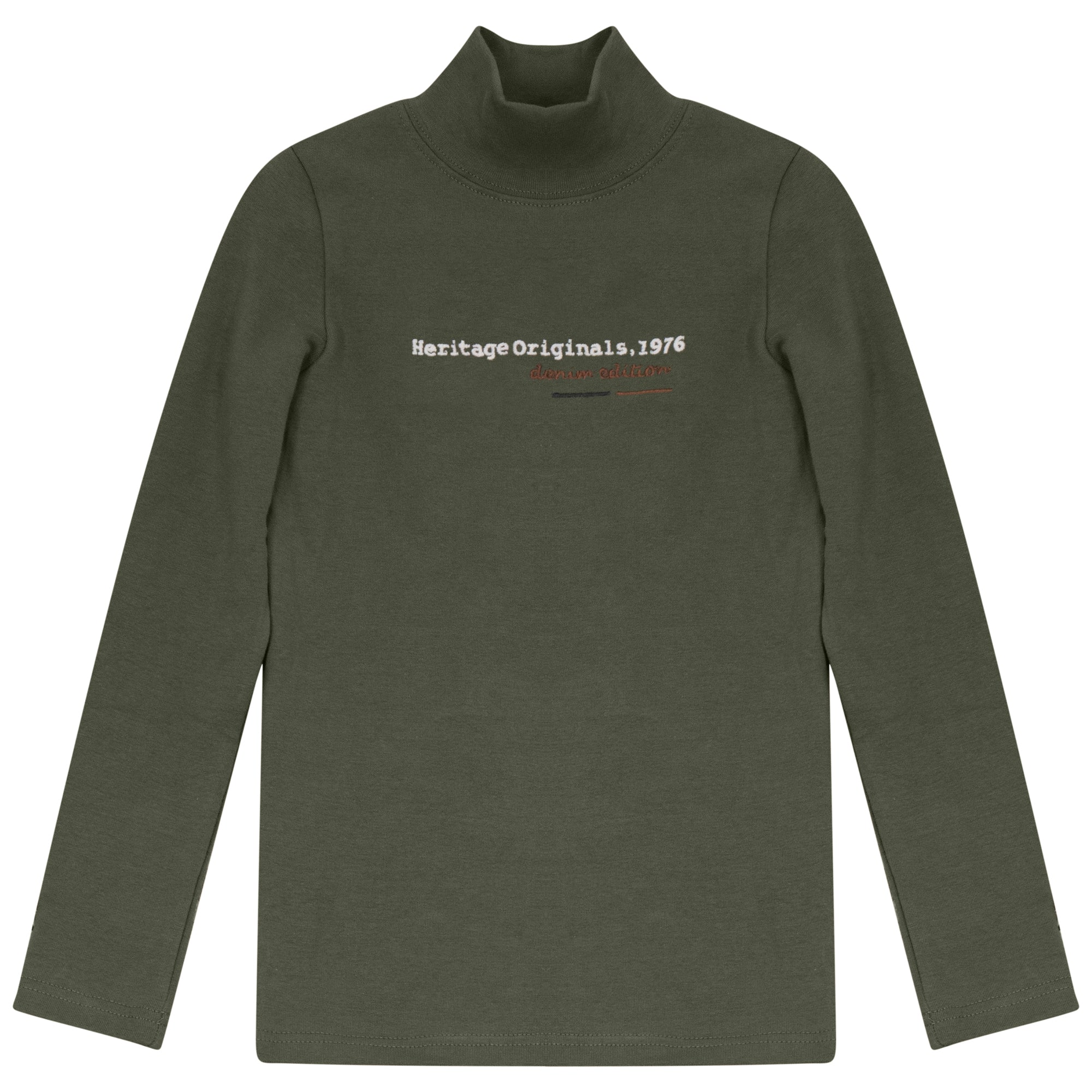 Calla Lili Heritage green mock neck