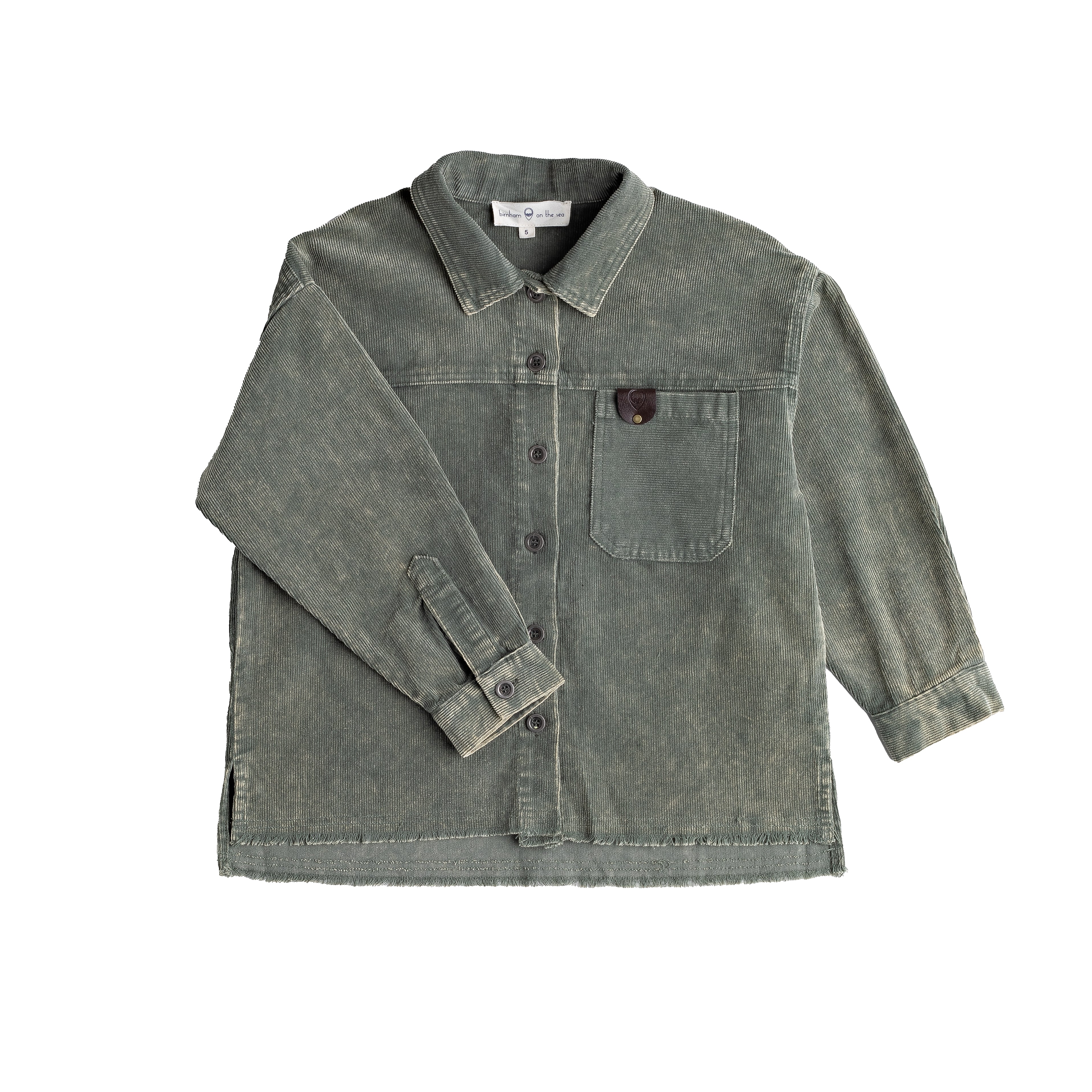 Birnham On The Sea Corduroy green oversized shirt