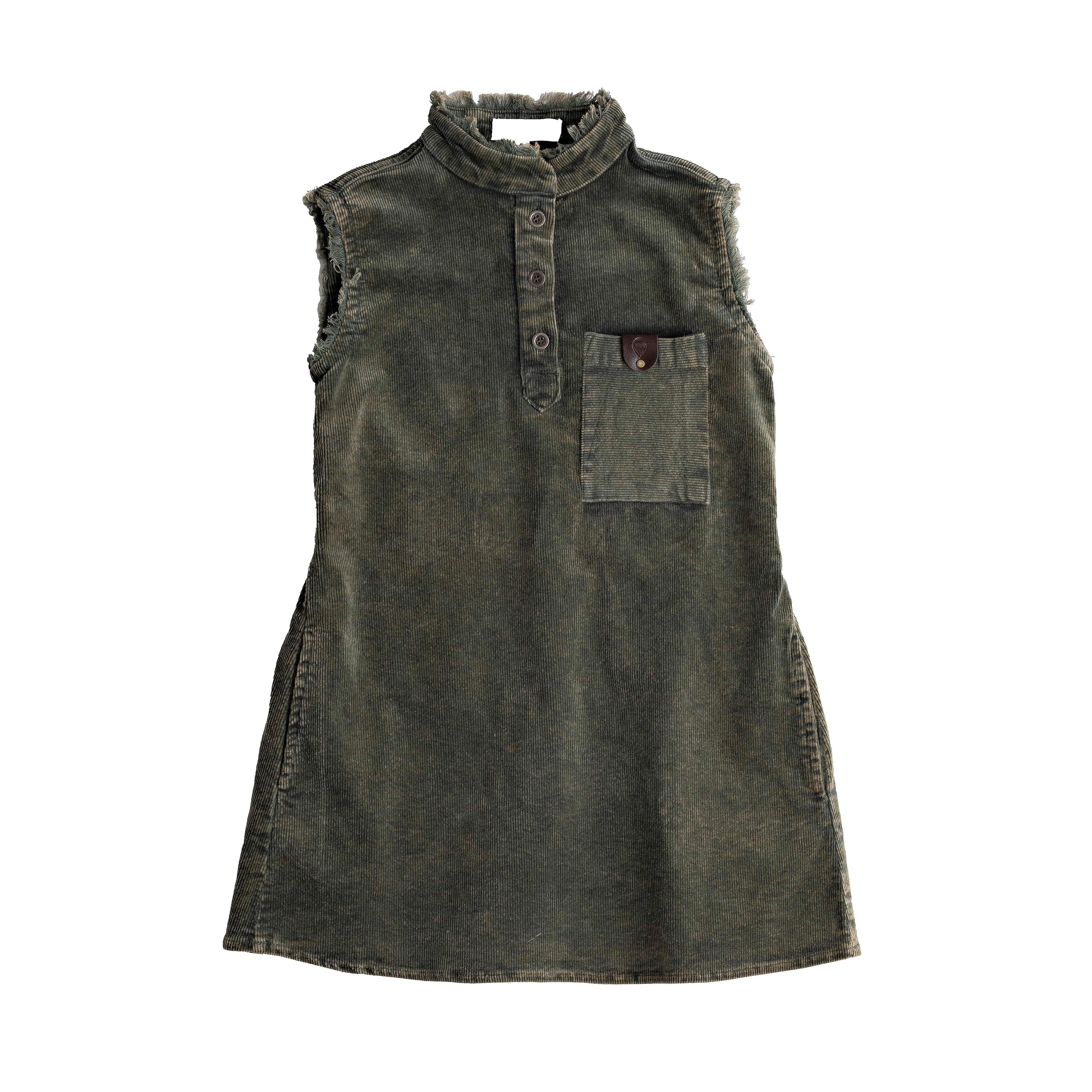 Birnham On The Sea Gathered back green dress
