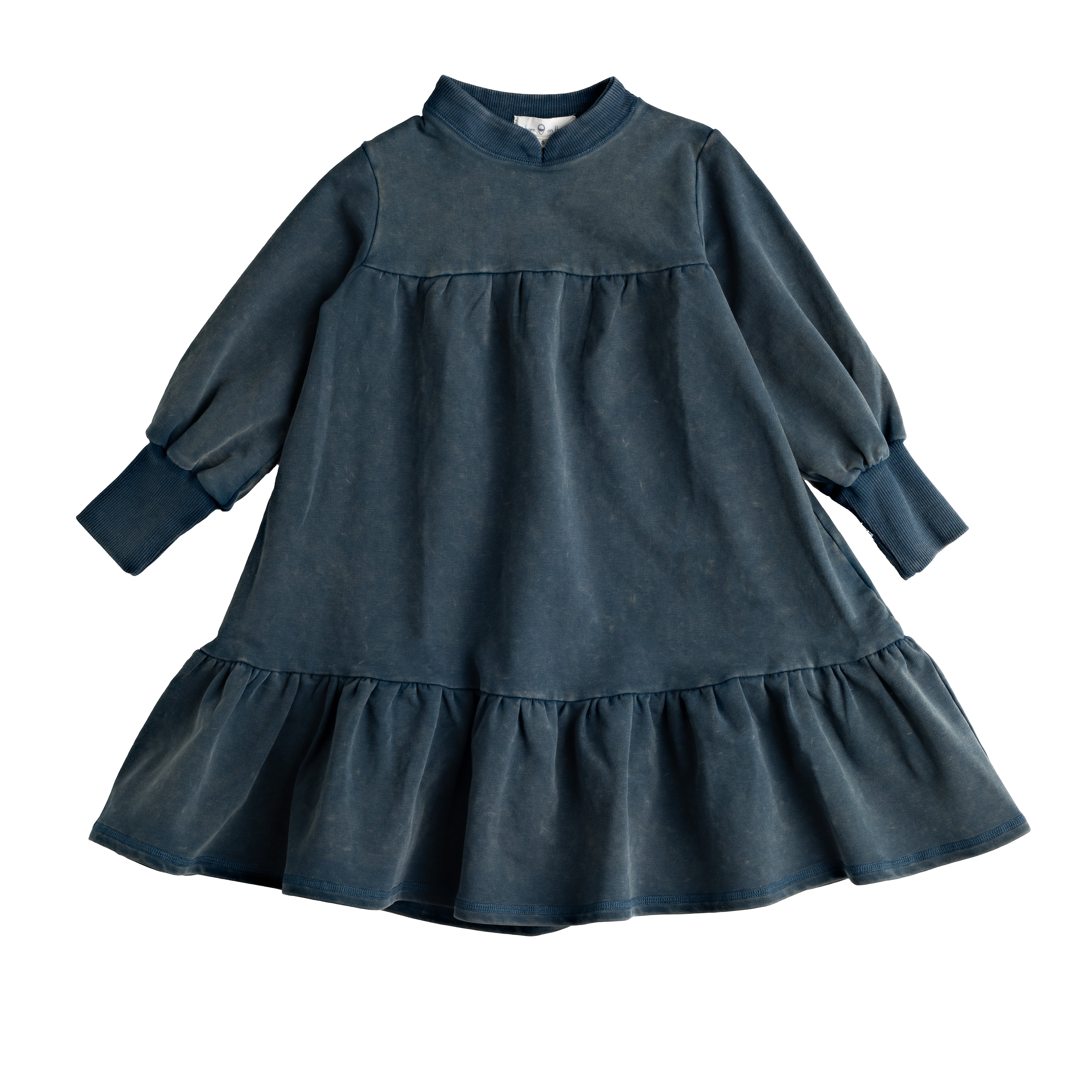 Birnham On The Sea Puff sleeve teal tiered dress