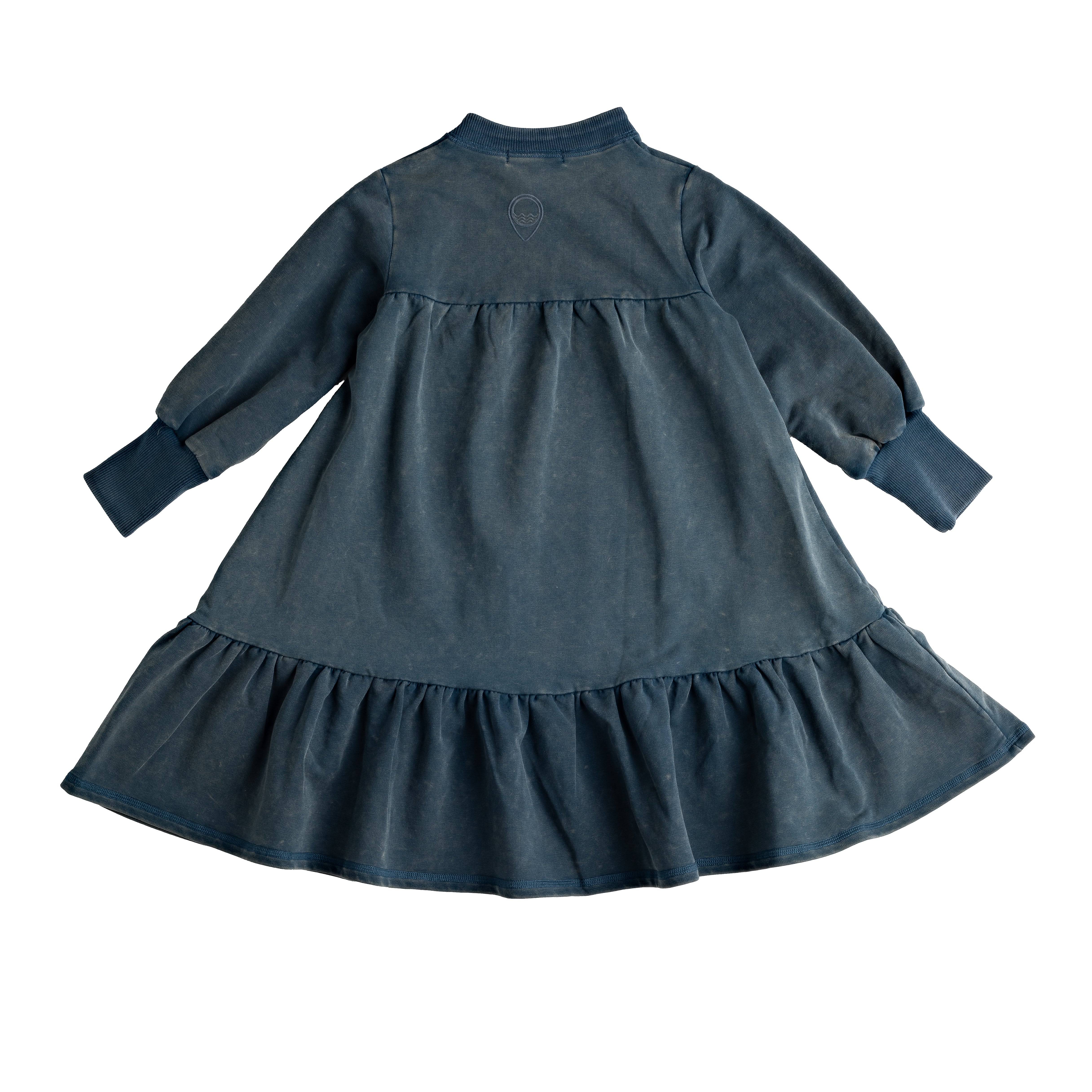Birnham On The Sea Puff sleeve teal tiered dress
