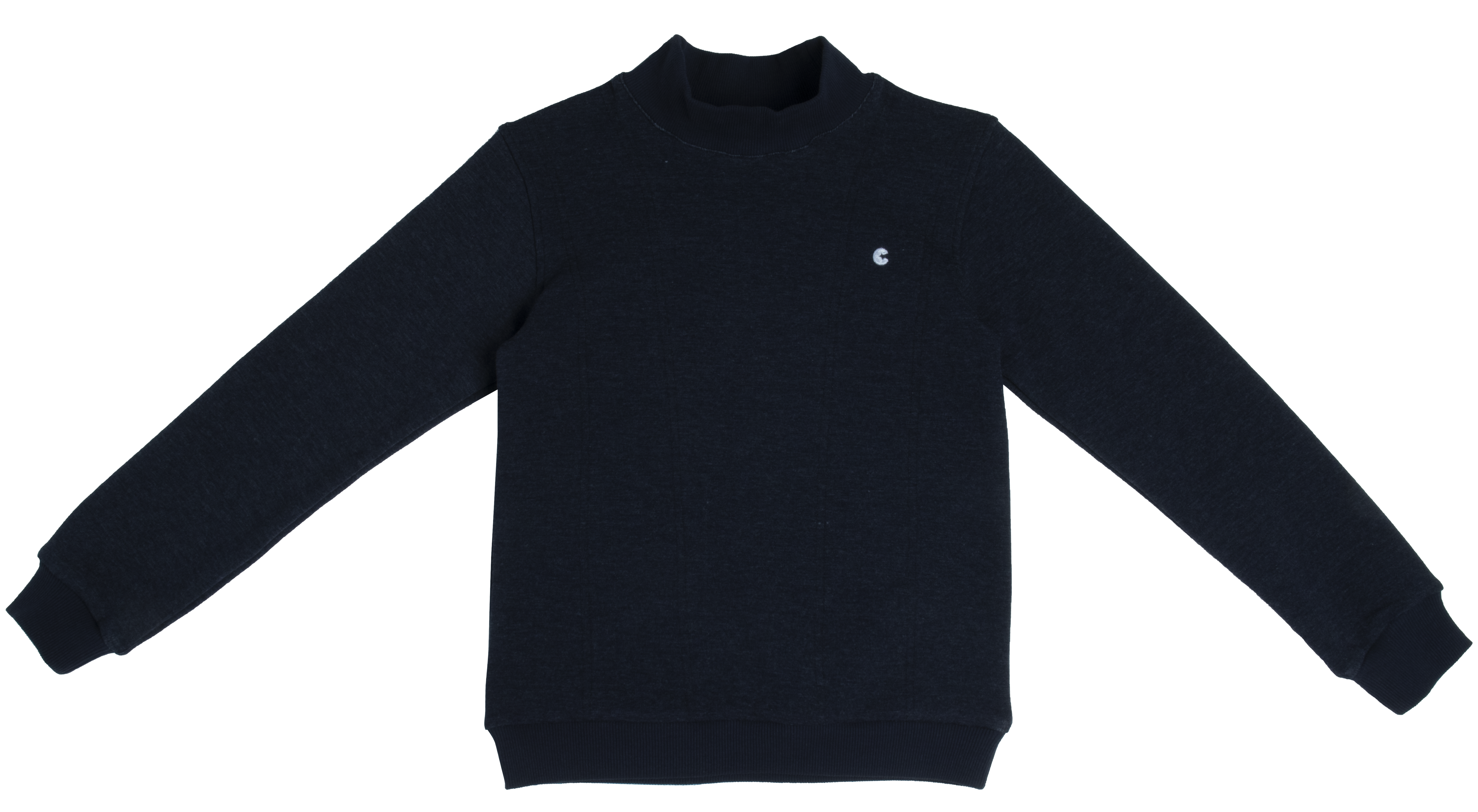 Mock sweat blue top by Crew Basics