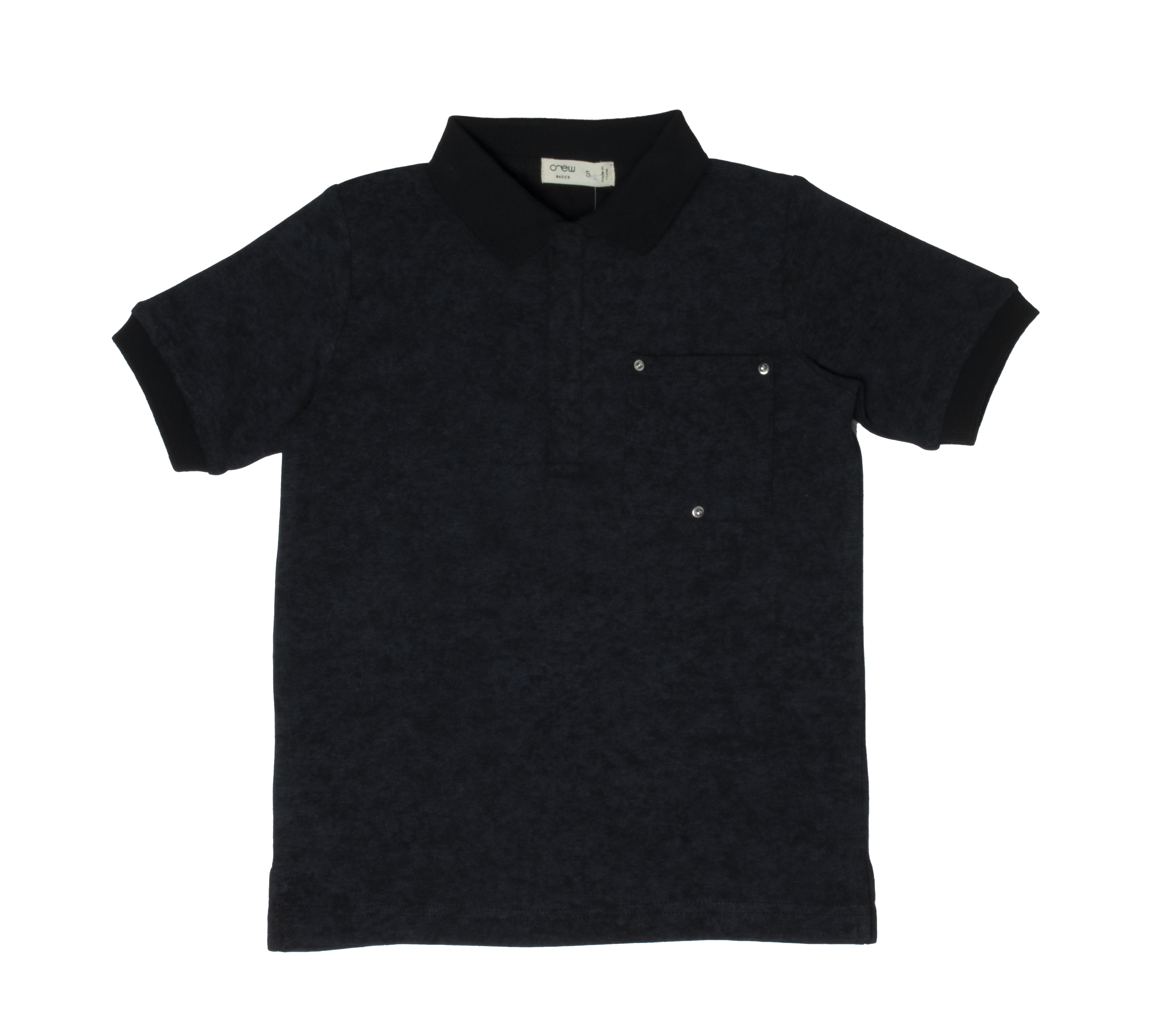 Grommet black pocket polo by Crew Basics