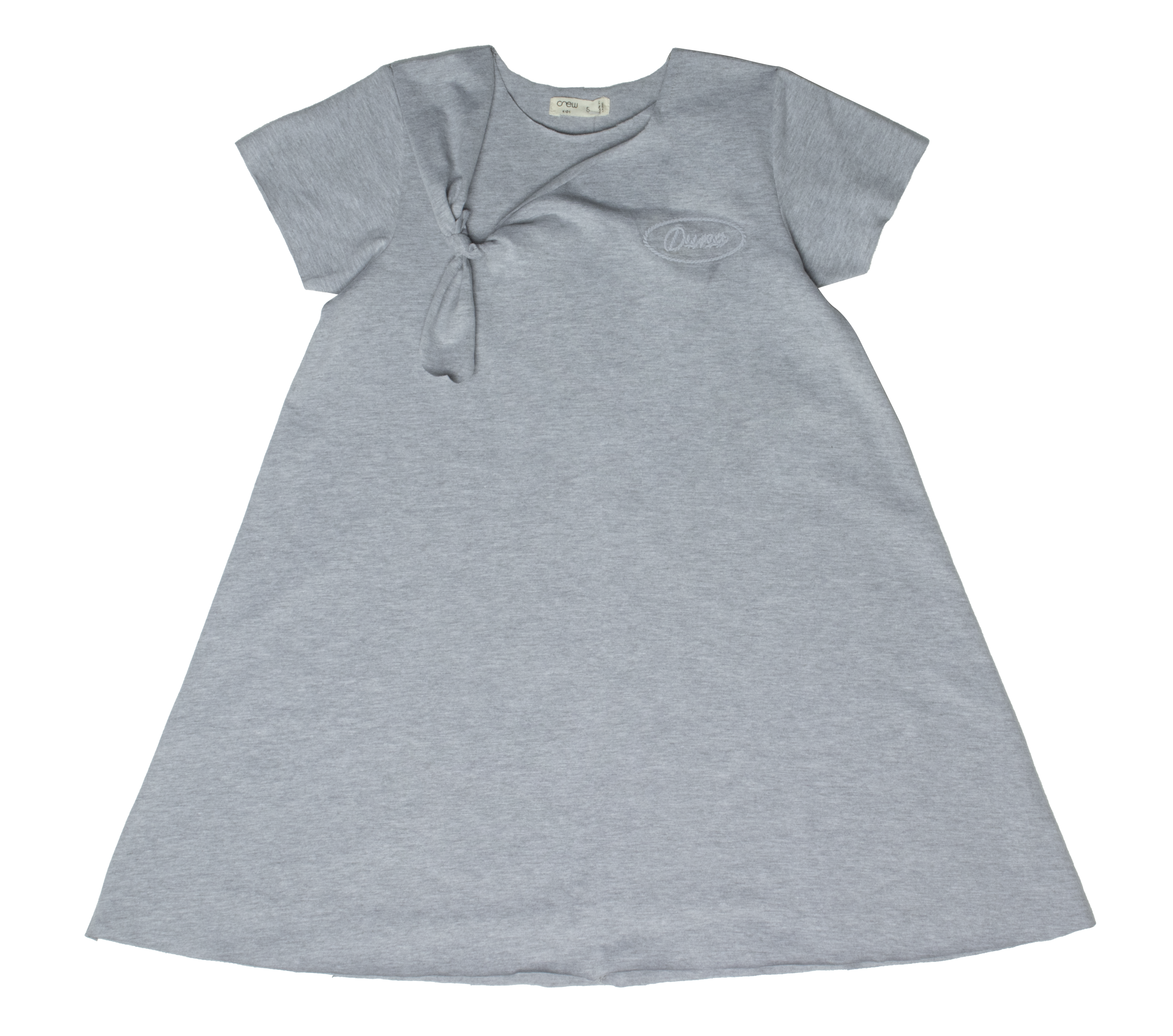 Knot grey cotton dress by Crew Kids