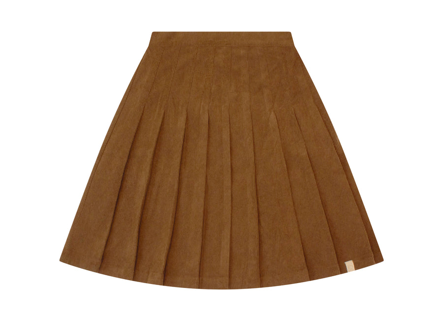 Corduroy chocolate pleat skirt by CK Basics