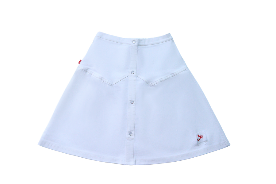 Denim white patch skirt by Crew Kids