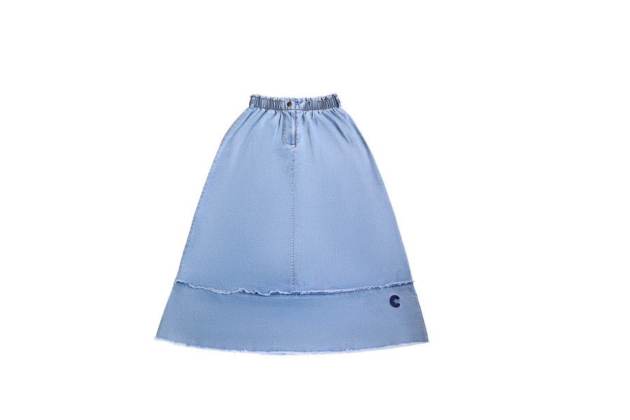 Paperbag denim maxi skirt by Crew Basics