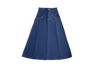 Pocket flap denim maxi skirt by Crew Basics